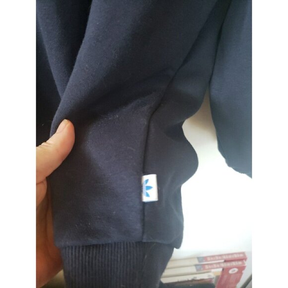 Adidas Sweatshirt Pullover Blue Mens XL Trefoil Velvet Stripes Cotton athleisure - Picture 7 of 13